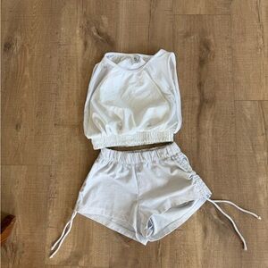 Five dancewear YL White Crop Top and Shorts Set